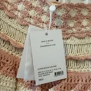 Zimmermann Pink and Cream Knit Skirt
